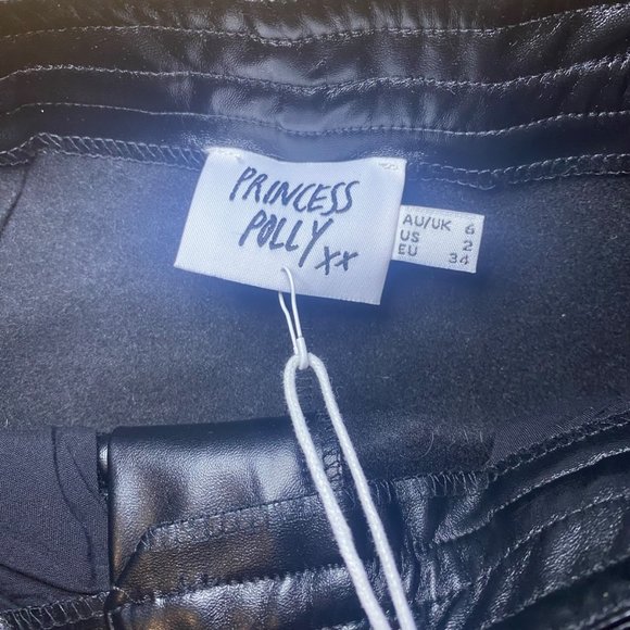 NWT Princess Polly Love Club High Waist Faux Leather Pants - Picture 5 of 8